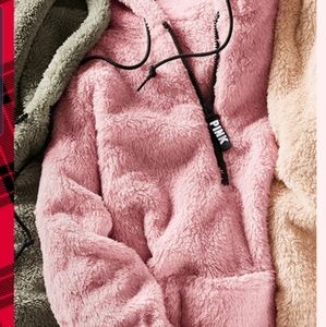 VICTORIA'S SECRET PINK teddy half zip jacket
